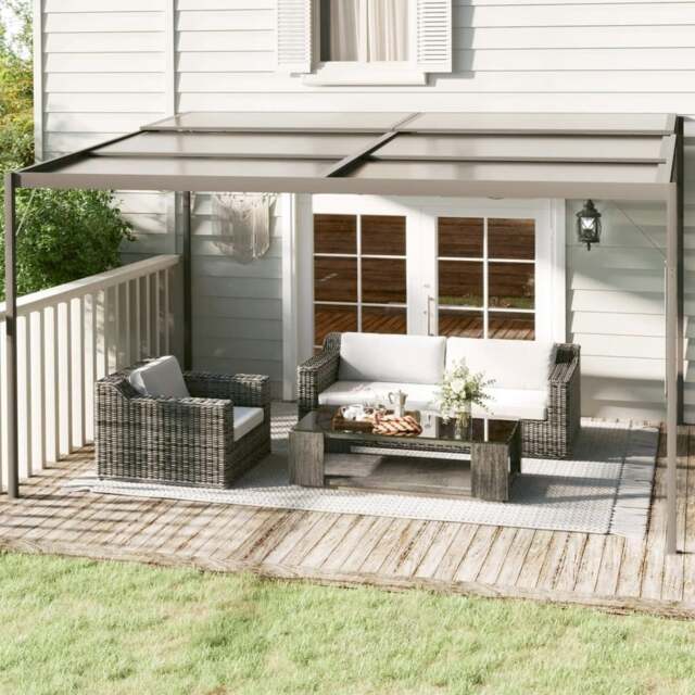 Rackhams Gazebo with Roof Anthracite 4x3x2.5 m Aluminium and Steel - Aluminium, steel, PVC - Anthracite