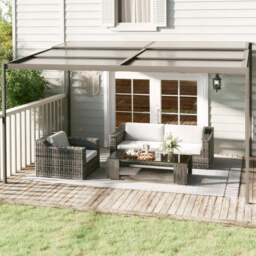 Rackhams Gazebo with Roof Anthracite 4x3x2.5 m Aluminium and Steel - Aluminium, steel, PVC - Anthracite