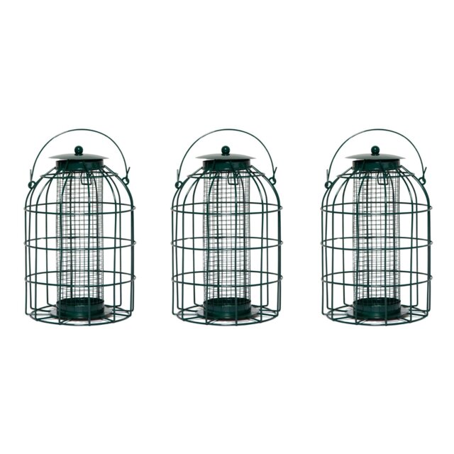 Rackhams Pack of 3 Wild Bird Hanging Nut Feeder with Squirrel Guard - image 1