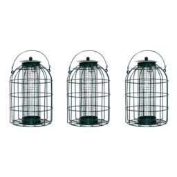Rackhams Pack of 3 Wild Bird Hanging Nut Feeder with Squirrel Guard - thumbnail 1