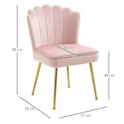 Rackhams Velvet-Feel Shell Accent Chair - Pink - thumbnail 3