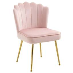 Rackhams Velvet-Feel Shell Accent Chair - Pink - thumbnail 1