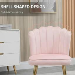 Rackhams Velvet-Feel Shell Accent Chair - Pink - thumbnail 5