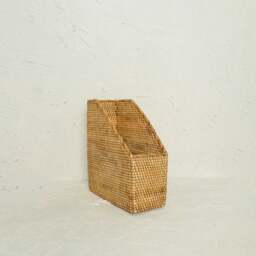 Rackhams Rattan File Holder - Magazine Holder and a4 document - Dark Brown - thumbnail 6