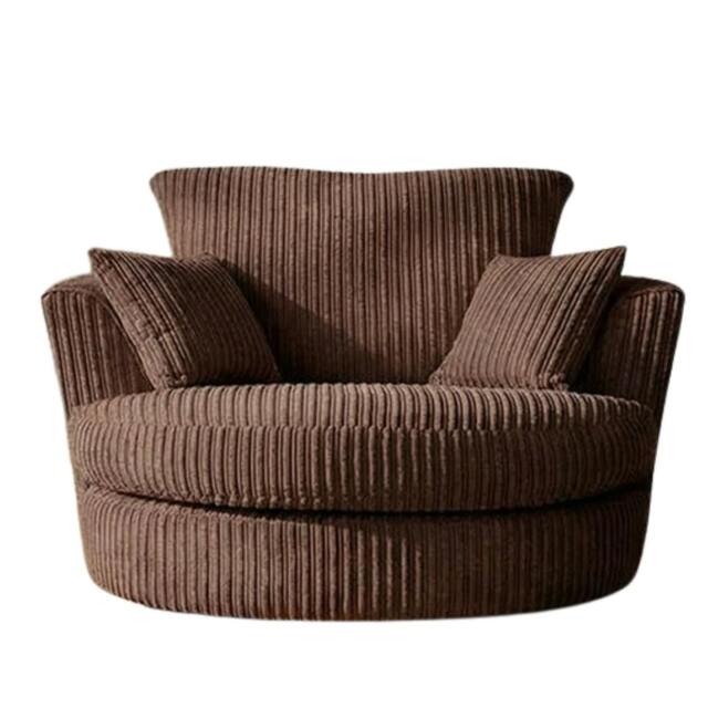 Rackhams Chicago Full Back Living Room Furniture Range - Cocoa Bean Brown - Swivel Chair - image 1