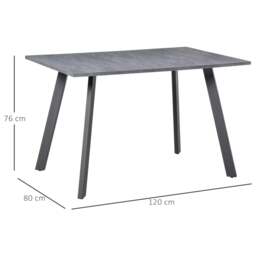 Rackhams Dining Table, Contemporary Rectangle Kitchen Table with Metal Legs and Spacious Tabletop for Dining Room, Living Room, Dark Grey - thumbnail 3