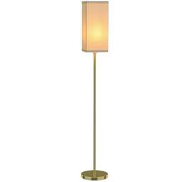 Rackhams Floor Lamp, Modern Standing Lamp with Linen Shade, Gold Tone - thumbnail 2