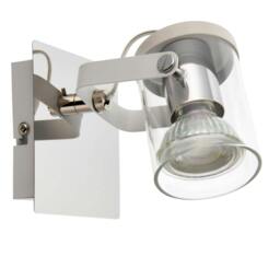 Rackhams Errol 1 Light Polished Chrome and White Spotlight Ceiling Light with Glass Shade - thumbnail 4
