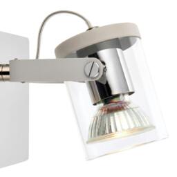 Rackhams Errol 1 Light Polished Chrome and White Spotlight Ceiling Light with Glass Shade - thumbnail 3