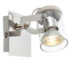 Rackhams Errol 1 Light Polished Chrome and White Spotlight Ceiling Light with Glass Shade - thumbnail 2