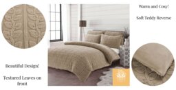 Rackhams Leaves Teddy Beige Duvet Cover Set - Super King - thumbnail 6