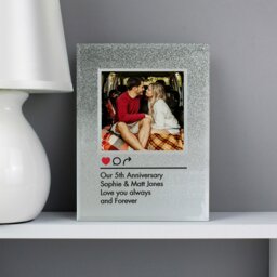 Rackhams Personalised Instagram Post 4x4 Glitter Glass Photo Frame