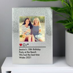 Rackhams Personalised Instagram Post 4x4 Glitter Glass Photo Frame - thumbnail 2