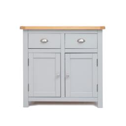 Rackhams Argenta Light Grey 2 Drawer 2 Door Sideboard Chrome Cup Handle - Light Grey