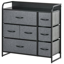 Rackhams 3-Tier Fabric Bedroom Dresser with 7 Foldable Drawers, Grey - Grey - thumbnail 2