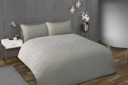 Rackhams Printed Ombre Metallic Deco Duvet with Pillowcases - Grey - Single (135cm x 200cm) - thumbnail 2