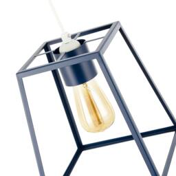 Rackhams Industrial Lantern Lamp Shade in Navy Blue with Square Top and Bottom - thumbnail 3