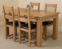 Rackhams Richmond Medium Oak Extendable Dining Table with Lincoln Oak Chairs - Natural Oak - 6 chairs - thumbnail 2