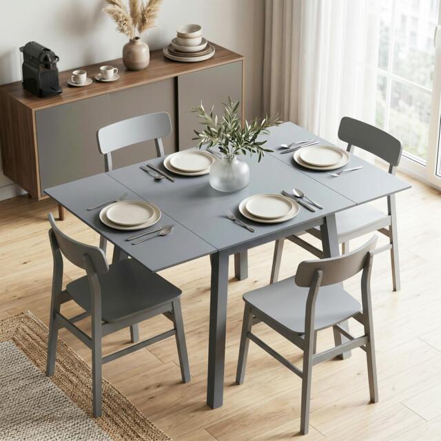 Rackhams Extendable Kitchen Table for 2-4, Folding Drop Leaf Dining Table - image 1
