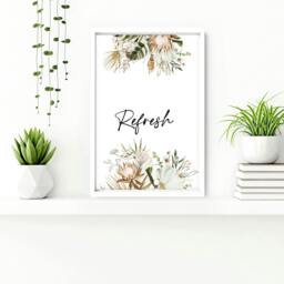 Rackhams Bathroom pictures - set of 3 wall art - 20 x 30 in / 50 x 76 cm - Satin Photo paper 280 gsm - White Frame - thumbnail 4