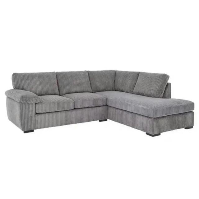 Rackhams Monroe Amalfi Jumbo Cord Right Hand Corner Sofa - Grey - image 1
