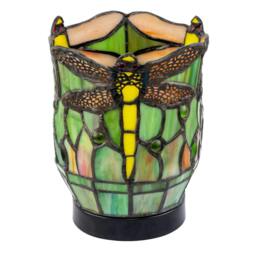 Rackhams Classic Dragonfly Tiffany Uplighter Lamp in Green and Toned Amber - thumbnail 4