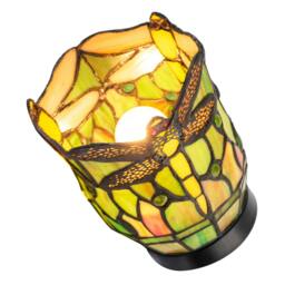 Rackhams Classic Dragonfly Tiffany Uplighter Lamp in Green and Toned Amber - thumbnail 6