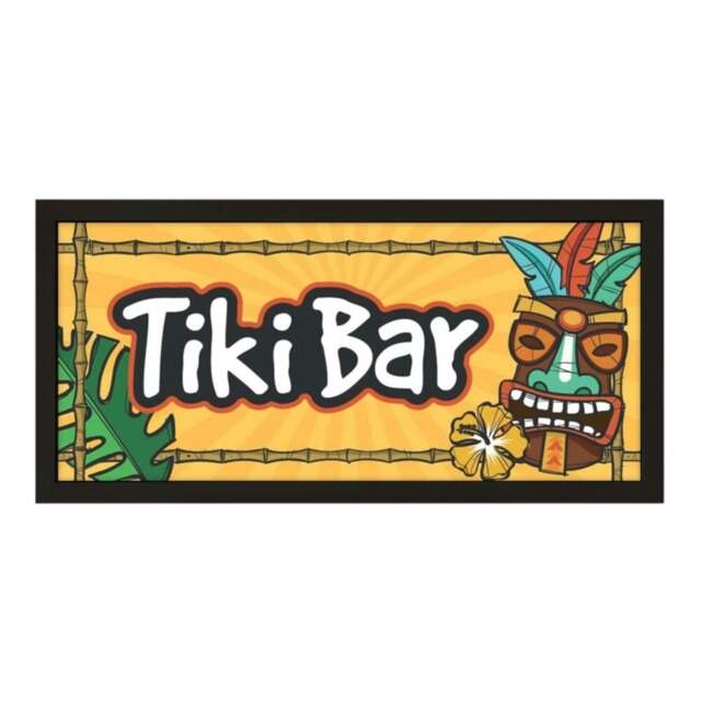 Rackhams Tiki Bar Wall Art Framed Print. Tropical Vibes for Home Bars - image 1