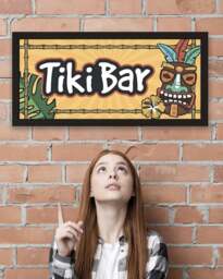 Rackhams Tiki Bar Wall Art Framed Print. Tropical Vibes for Home Bars - thumbnail 4