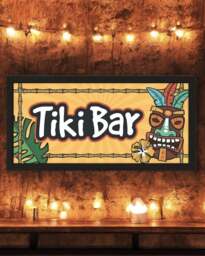 Rackhams Tiki Bar Wall Art Framed Print. Tropical Vibes for Home Bars - thumbnail 5