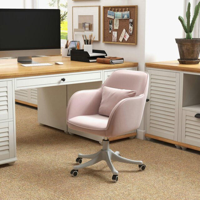 Rackhams Office Chair with Electric Vibration Massage Lumbar Pillow, Blue - Pink - image 1
