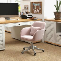 Rackhams Office Chair with Electric Vibration Massage Lumbar Pillow, Blue - Pink - thumbnail 1