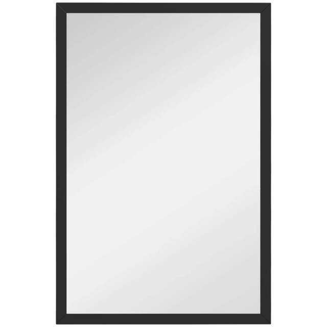 Rackhams Wall Bathroom Mirror, 60 x 40 cm Wall-Mounted Mirror for Living Room, Bedroom, Hallway, Black - image 1