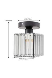 Rackhams Modern Crystal Ceiling Light - Black - One Size - thumbnail 3
