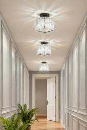 Rackhams Modern Crystal Ceiling Light - Black - One Size - thumbnail 1