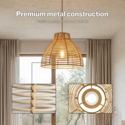 Rackhams Ceiling Light Shade Wicker Basket Style Plastic Lampshade Pendant  2PCS - thumbnail 5