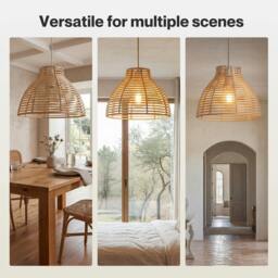 Rackhams Ceiling Light Shade Wicker Basket Style Plastic Lampshade Pendant  2PCS - thumbnail 6