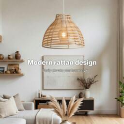 Rackhams Ceiling Light Shade Wicker Basket Style Plastic Lampshade Pendant  2PCS - thumbnail 4