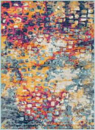 Rackhams Floransa-Abstract Pink Yellow Blue Grey Modern Marble Rug - 160 x 215 cm - thumbnail 2