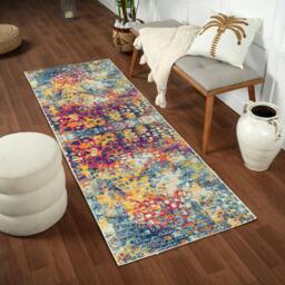 Rackhams Floransa-Abstract Pink Yellow Blue Grey Modern Marble Rug - 160 x 215 cm - thumbnail 5