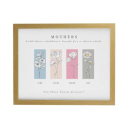 Rackhams Personalised Birth Flower Family of 3 Oak Framed Print - thumbnail 4