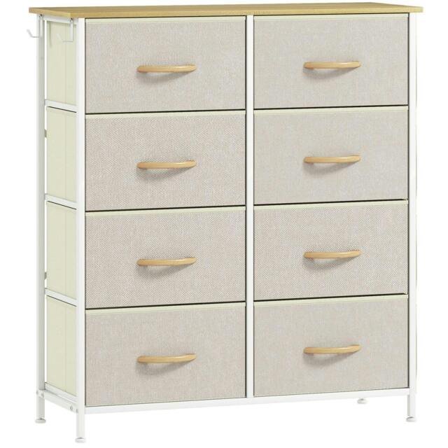 Rackhams Chest of Eight Fabric Drawers - Beige