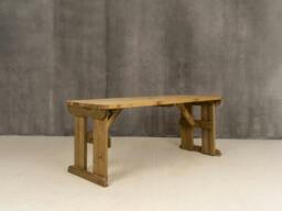 Rackhams Hollies Rounded Wooden Garden Table, Outdoor Picnic Dining Desk - Rustic Finish - Without expert assembly - 240cm - thumbnail 5