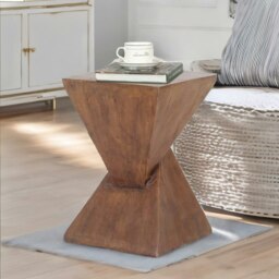 Rackhams Industrial Concrete Indoor Outdoor Side Table Nordic Natural Brown - thumbnail 6