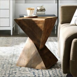 Rackhams Industrial Concrete Indoor Outdoor Side Table Nordic Natural Brown - thumbnail 4