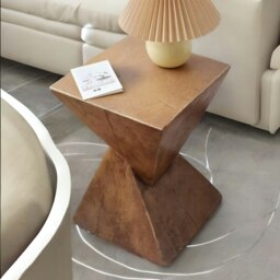 Rackhams Industrial Concrete Indoor Outdoor Side Table Nordic Natural Brown - thumbnail 2