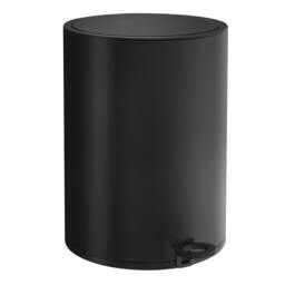 Rackhams Black Stainless Steel 6L Bathroom Pedal Bin with Easy Clean Inner Liner