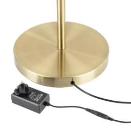 Rackhams Designer Floor Lamp in Antique Brass with Large LED Halo Light Ring - thumbnail 5