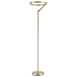 Rackhams Designer Floor Lamp in Antique Brass with Large LED Halo Light Ring - thumbnail 2