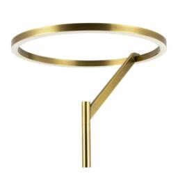Rackhams Designer Floor Lamp in Antique Brass with Large LED Halo Light Ring - thumbnail 3